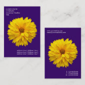 Minimale bloemen - Chrysanthemum - Diep Violet Visitekaartje (Voorkant / Achterkant)