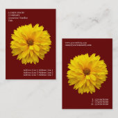 Minimale bloemen - Chrysanthemum - Diepe maroon Visitekaartje (Voorkant / Achterkant)