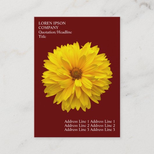Minimale bloemen - Chrysanthemum - Diepe maroon Visitekaartje (Voorkant)