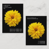 Minimale bloemen - Chrysanthemum - Zwart Visitekaartje (Voorkant / Achterkant)