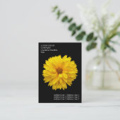 Minimale bloemen - Chrysanthemum - Zwart Visitekaartje (Staand voorkant)
