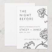 Minimale bloemen | De avond voor repetitie diner Kaart (Voorkant / Achterkant)