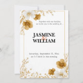 ✨ Minimale Bloemen Huwelijksuitnodiging 💐💍 Kaart (Voorkant)