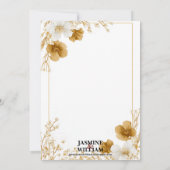 ✨ Minimale Bloemen Huwelijksuitnodiging 💐💍 Kaart (Achterkant)