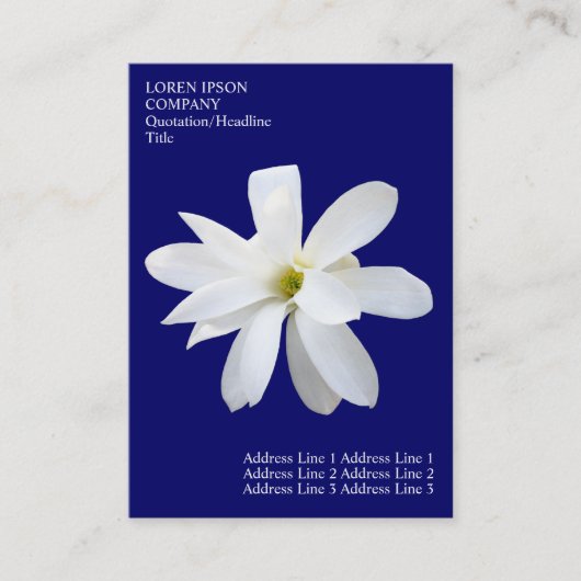 Minimale bloemen - Magnolia - Deep Blue Visitekaartje (Voorkant)