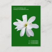 Minimale bloemen - Magnolia - Deep Grass Green Visitekaartje (Achterkant)