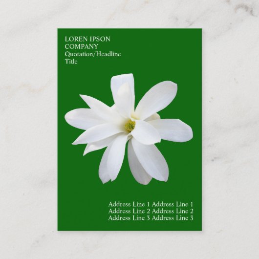 Minimale bloemen - Magnolia - Deep Grass Green Visitekaartje (Voorkant)
