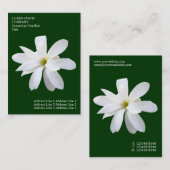 Minimale bloemen - Magnolia - Diepe Groen Visitekaartje (Voorkant / Achterkant)