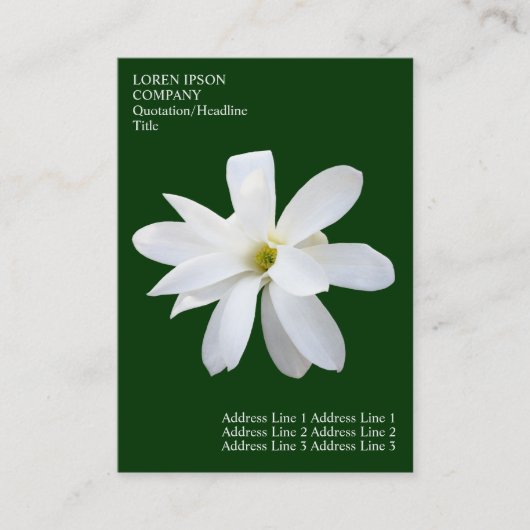 Minimale bloemen - Magnolia - Diepe Groen Visitekaartje (Voorkant)