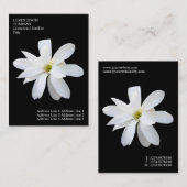 Minimale bloemen - Magnolia - Zwart Visitekaartje (Voorkant / Achterkant)