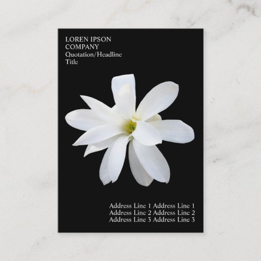 Minimale bloemen - Magnolia - Zwart Visitekaartje (Voorkant)