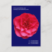Minimale bloemen - Rode Camelia - Deep Blue Visitekaartje (Achterkant)