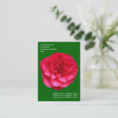Minimale bloemen - Rode Camelia - Deep Grass Green Visitekaartje (Staand voorkant)