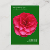 Minimale bloemen - Rode Camelia - Deep Grass Green Visitekaartje (Achterkant)