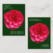 Minimale bloemen - Rode Camelia - Deep Green Visitekaartje (Voorkant / Achterkant)