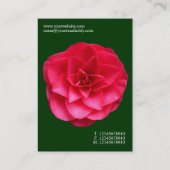 Minimale bloemen - Rode Camelia - Deep Green Visitekaartje (Achterkant)