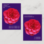 Minimale bloemen - Rode Camelia - Diep Violet Visitekaartje (Voorkant / Achterkant)