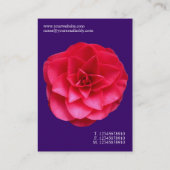 Minimale bloemen - Rode Camelia - Diep Violet Visitekaartje (Achterkant)