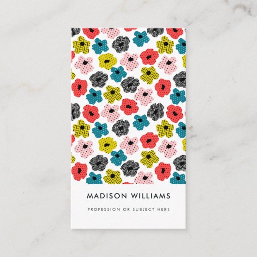 Minimale bloemen stijlvolle, moderne bedrijfsauto visitekaartje (Voorkant)