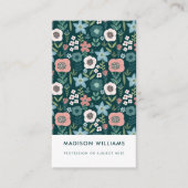 Minimale bloemen stijlvolle, moderne bedrijfsauto visitekaartje (Voorkant)