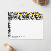 Minimale bloemen Stijlvolle Trendy Modern Note Kaa Notitiekaartje (Voorkant / Achterkant in situ)