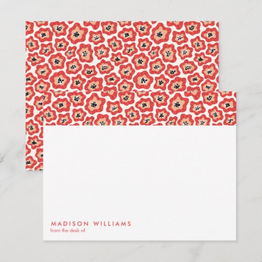 Minimale bloemen Stijlvolle Trendy Modern Note Kaa Notitiekaartje (Voorkant / Achterkant)