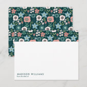 Minimale bloemen Stijlvolle Trendy Modern Note Kaa Notitiekaartje (Voorkant / Achterkant)