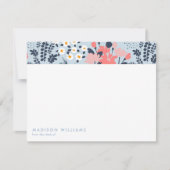 Minimale bloemen Stijlvolle Trendy Modern Note Kaa Notitiekaartje (Voorkant)