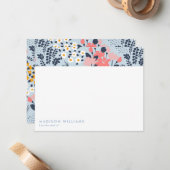 Minimale bloemen Stijlvolle Trendy Modern Note Kaa Notitiekaartje (Voorkant / Achterkant in situ)