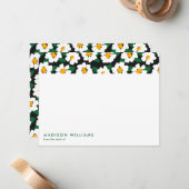 Minimale bloemen Stijlvolle Trendy Modern Note Kaa Notitiekaartje (Voorkant / Achterkant in situ)