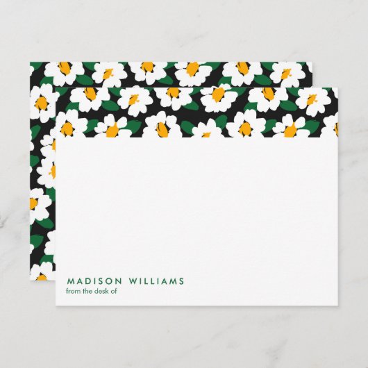 Minimale bloemen Stijlvolle Trendy Modern Note Kaa Notitiekaartje (Voorkant / Achterkant)