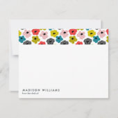 Minimale bloemen Stijlvolle Trendy Modern Note Kaa Notitiekaartje (Voorkant)