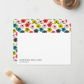 Minimale bloemen Stijlvolle Trendy Modern Note Kaa Notitiekaartje (Voorkant / Achterkant in situ)