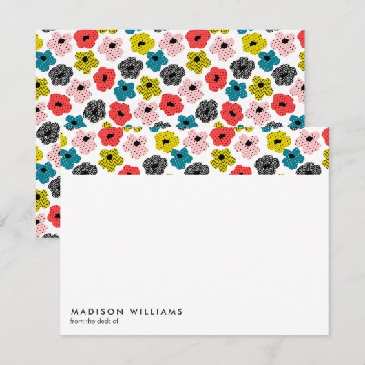 Minimale bloemen Stijlvolle Trendy Modern Note Kaa Notitiekaartje (Voorkant / Achterkant)