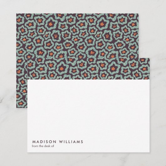 Minimale bloemen Stijlvolle Trendy Modern Note Kaa Notitiekaartje (Voorkant / Achterkant)