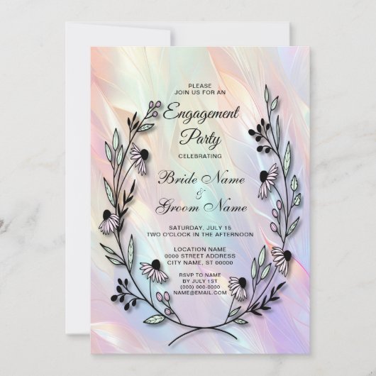 Minimale bloemen verlovingsuitnodiging kaart (Voorkant)