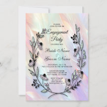 Minimale bloemen verlovingsuitnodiging