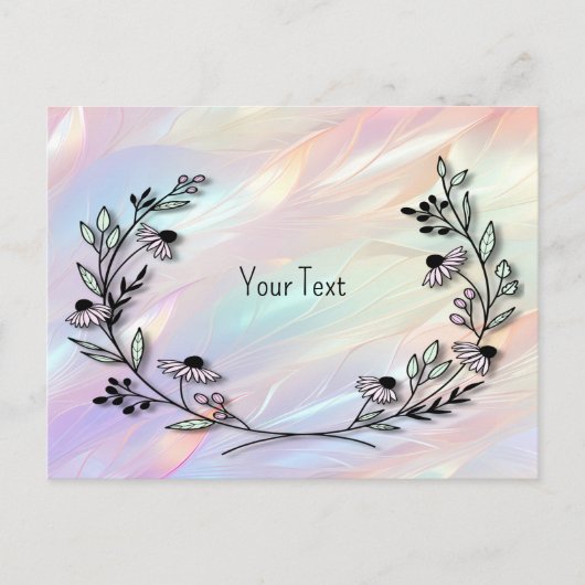 Minimale bloemenansichtkaart briefkaart (Voorkant)