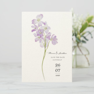 Minimale bloemenbruiloft save the date