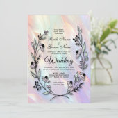 Minimale bloemenbruiloft uitnodiging (Staand voorkant)