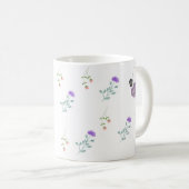 Minimale bloemencoffee witte mok (Voorkant rechts)
