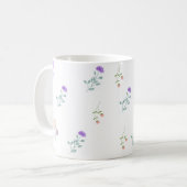 Minimale bloemencoffee witte mok (Voorkant links)