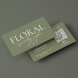 Minimale bloemendesigner Elegante bloemist Sage Visitekaartje