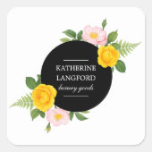 Minimale bloemenkrans Schoonheidssalon Zakelijk pa Vierkante Sticker (Voorkant)