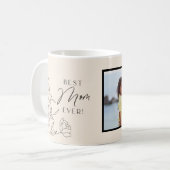 Minimale bloemenscript in lijnen koffiemok (Voorkant links)