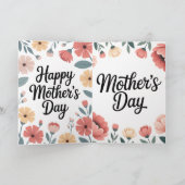 Minimale bloemenvaderdagkaart kaart (Binnen)