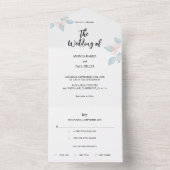 Minimale bloemige all-in-one trouwuitnodiging all in one uitnodiging (Binnen)