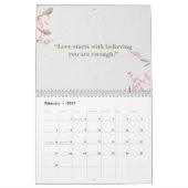 Minimale Bloemige Citat Kalender (Feb 2027)
