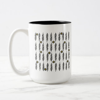 Minimale bloemige naadloze moderne botanische made tweekleurige koffiemok
