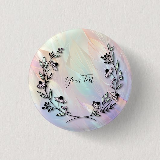 Minimale bloemknop ronde button 3,2 cm (Voorkant)